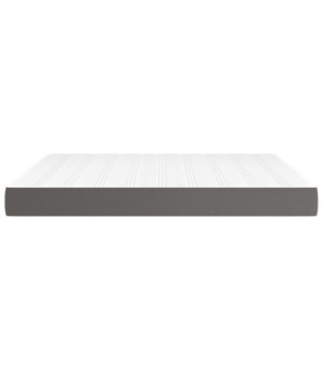 Saltea cu arcuri buzunar, fermitate medie, gri, 160x200x20 cm, piele ecologică - WOODBB3301