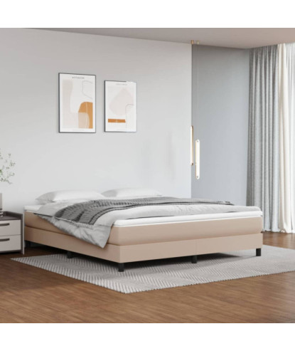 Saltea cu arcuri buzunar, fermitate medie, cappuccino, 160x200x20 cm, piele eco - WOODBB3302