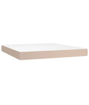 Saltea cu arcuri buzunar, fermitate medie, cappuccino, 160x200x20 cm, piele eco - WOODBB3302