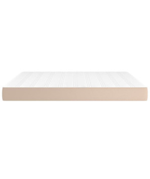 Saltea cu arcuri buzunar, fermitate medie, cappuccino, 160x200x20 cm, piele eco - WOODBB3302