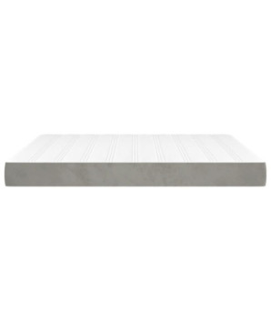 Saltea cu arcuri buzunar, fermitate medie, gri deschis, 160x200x20 cm, catifea - WOODBB3303