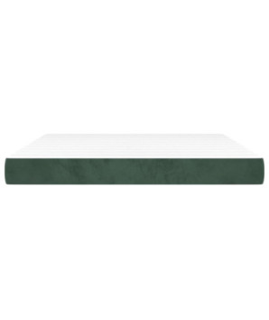 Saltea cu arcuri buzunar, fermitate medie, verde închis, 160x200x20 cm, catifea - WOODBB3306