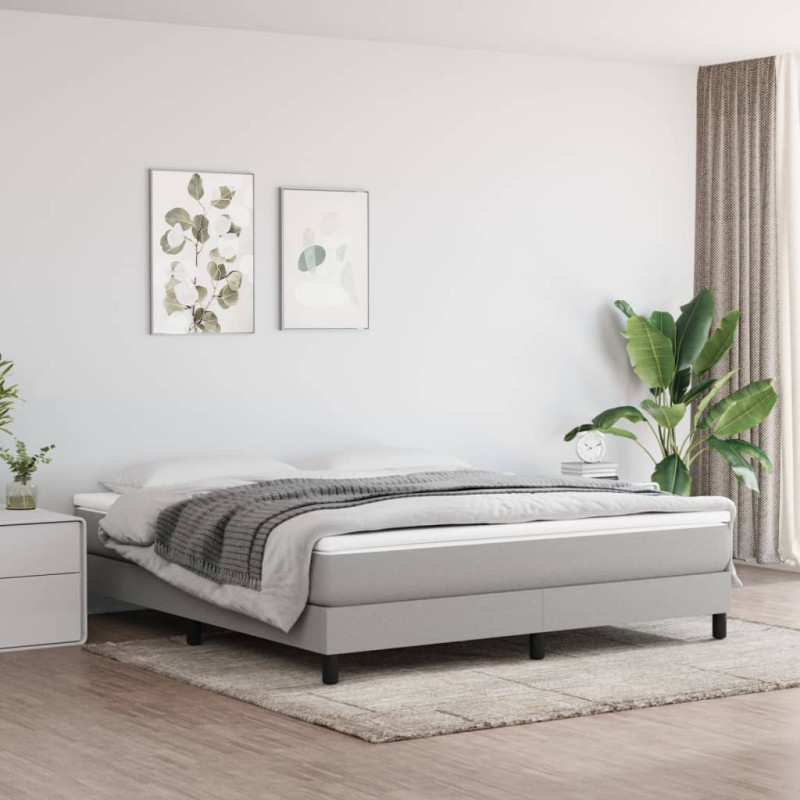 Saltea cu arcuri buzunar, fermitate medie, gri deschis, 180x200x20 cm, textil - WOODBB3309