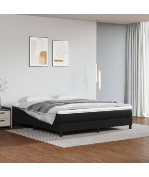 Saltea cu arcuri buzunar, fermitate medie, negru, 180x200x20 cm, piele ecologică - WOODBB3315
