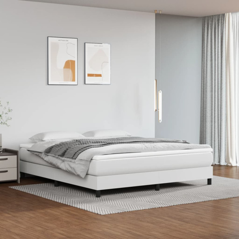 Saltea cu arcuri buzunar, fermitate medie, alb, 180x200x20 cm, piele ecologică - WOODBB3316 Saltea cu arcuri buzunar, fermitate medie, alb, 180x200x20 cm, piele ecologică - WOODBB3316