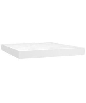 Saltea cu arcuri buzunar, fermitate medie, alb, 180x200x20 cm, piele ecologică - WOODBB3316