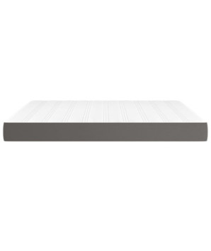 Saltea cu arcuri buzunar, fermitate medie, gri, 180x200x20 cm, piele ecologică - WOODBB3317
