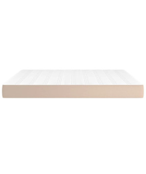 Saltea cu arcuri buzunar, fermitate medie, cappuccino, 180x200x20 cm, piele eco - WOODBB3318