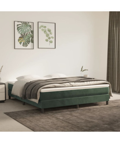 Saltea cu arcuri buzunar, fermitate medie, verde închis, 180x200x20 cm, catifea - WOODBB3322
