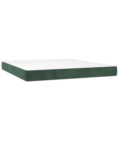 Saltea cu arcuri buzunar, fermitate medie, verde închis, 180x200x20 cm, catifea - WOODBB3322