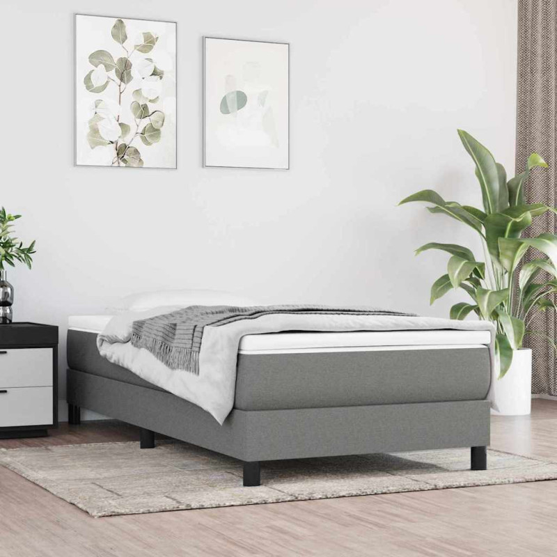Saltea cu arcuri buzunar, fermitate medie, gri închis, 120x190x20 cm, textil - WOODBB3326
