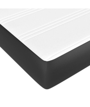Saltea cu arcuri buzunar, fermitate medie, negru, 120x190x20 cm, piele ecologică - WOODBB3332
