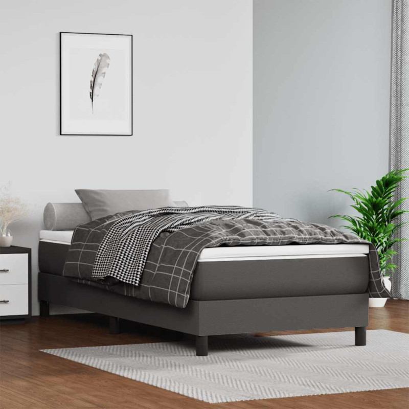 Saltea cu arcuri buzunar, fermitate medie, gri, 120x190x20 cm, piele ecologică - WOODBB3334 Saltea cu arcuri buzunar, fermitate medie, gri, 120x190x20 cm, piele ecologică - WOODBB3334