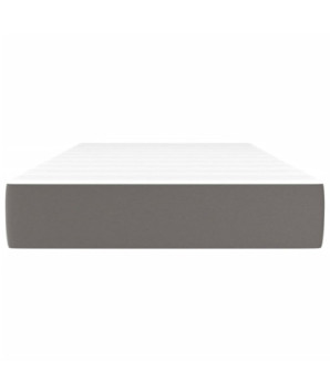 Saltea cu arcuri buzunar, fermitate medie, gri, 120x190x20 cm, piele ecologică - WOODBB3334