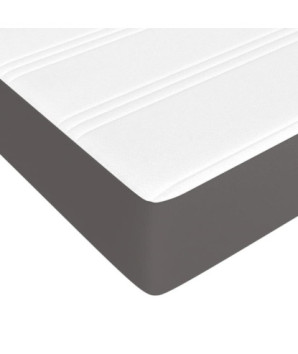 Saltea cu arcuri buzunar, fermitate medie, gri, 120x190x20 cm, piele ecologică - WOODBB3334