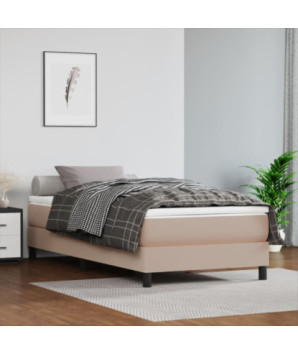 Saltea cu arcuri buzunar, fermitate medie, cappuccino, 120x190x20 cm, piele eco - WOODBB3335