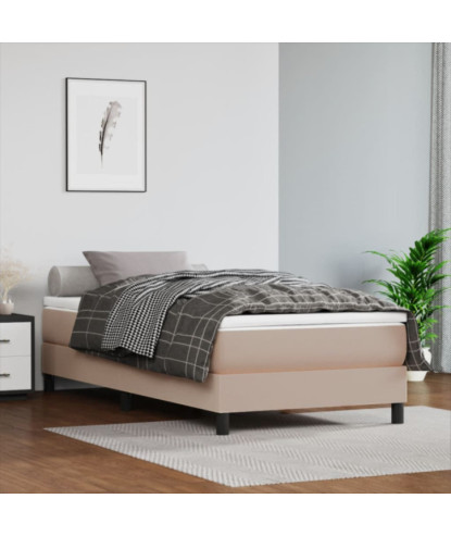 Saltea cu arcuri buzunar, fermitate medie, cappuccino, 120x190x20 cm, piele eco - WOODBB3335