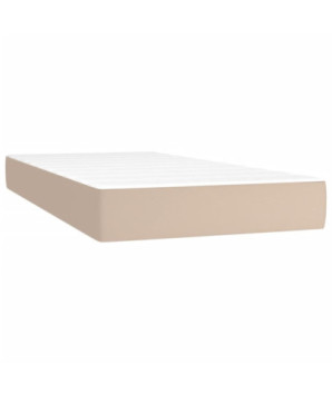 Saltea cu arcuri buzunar, fermitate medie, cappuccino, 120x190x20 cm, piele eco - WOODBB3335