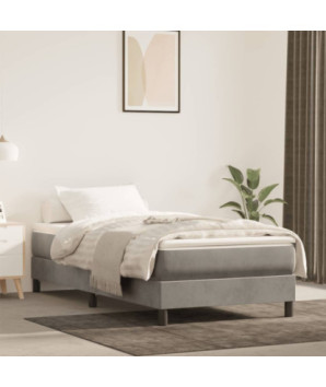 Saltea cu arcuri buzunar, fermitate medie, gri deschis, 120x190x20 cm, textil - WOODBB3336