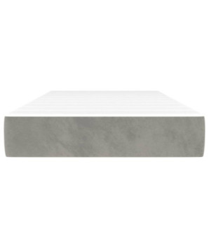 Saltea cu arcuri buzunar, fermitate medie, gri deschis, 120x190x20 cm, textil - WOODBB3336