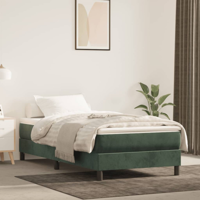 Saltea cu arcuri buzunar, fermitate medie, verde închis, 120x190x20 cm, catifea - WOODBB3339