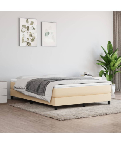 Saltea cu arcuri buzunar, fermitate medie, crem, 140x190x20 cm, textil - WOODBB3343