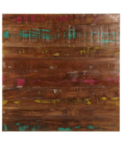 Blat masă rustic din lemn masiv reciclat, pătrată, 80 x 80 x 1,5 cm, handmade