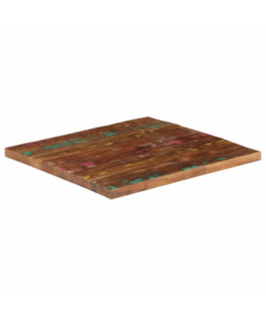 Blat masă rustic din lemn masiv reciclat, pătrată, 80 x 80 x 1,5 cm, handmade