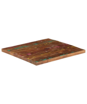 Blat masă rustic din lemn masiv reciclat, pătrată, 80x80x2,5 cm, handmade
