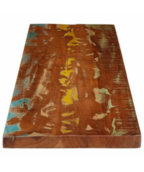 Blat masă rustic din lemn masiv reciclat, dreptunghiulară, 160x30x3,8 cm, handmade