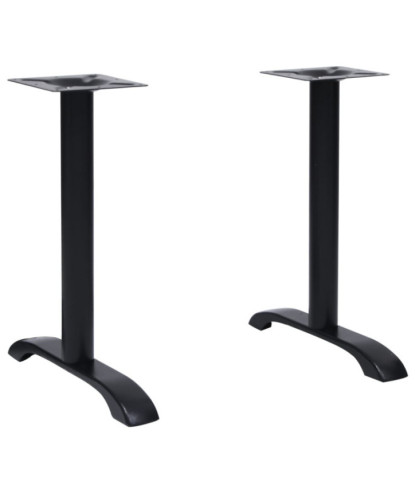 Picior masă de bistro, 2 buc., negru, 61x8x72 cm, fontă, cu aspect industrial - WOODBB3350