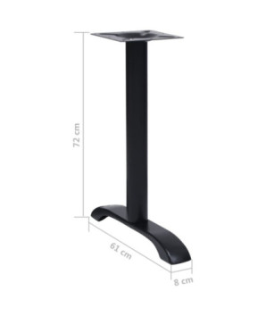 Picior masă de bistro, 2 buc., negru, 61x8x72 cm, fontă, cu aspect industrial - WOODBB3350