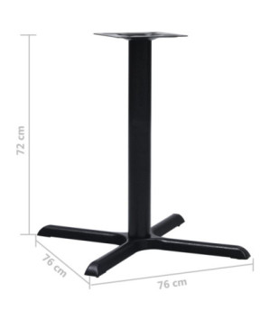 Picior masă de bistro, negru, 76 x 76 x 72 cm, fontă, cu aspect industrial - WOODBB3353