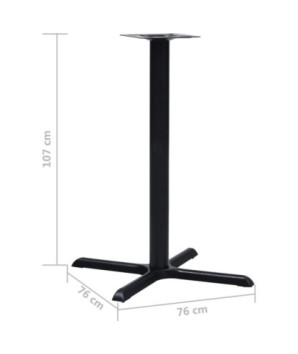 Picior masă de bistro, negru, 76 x 76 x 107 cm, fontă, cu aspect industrial - WOODBB3354