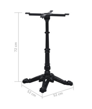 Picior masă de bistro, negru, 52x52x72 cm, fontă, cu aspect industrial - WOODBB3355