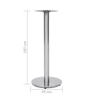Picior masă de bistro, argintiu, Ø45x107 cm, oțel inoxidabil, cu aspect industrial - WOODBB3363