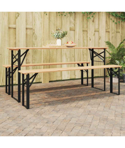 Picior de masă pentru bere 2 pcs Negru 39 x 3 x 75 cm - WOODBB3383