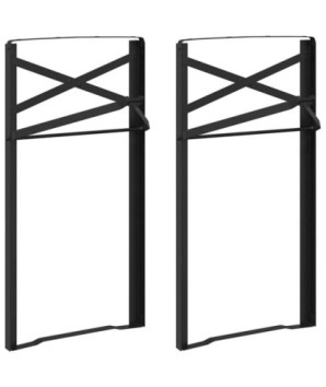 Picior de masă pentru bere 2 pcs Negru 39 x 3 x 75 cm - WOODBB3383