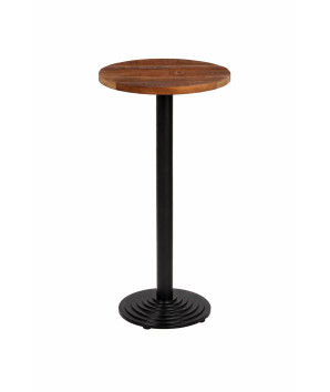 Masă rotundă cu aspect industrial, din lemn masiv reciclat, Ø40x3,8 cm