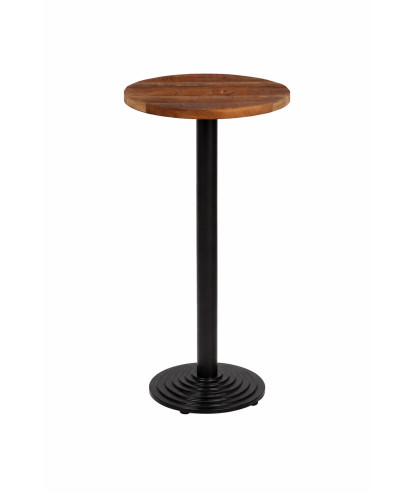 Masă rotundă cu aspect industrial, din lemn masiv reciclat, Ø40x3,8 cm