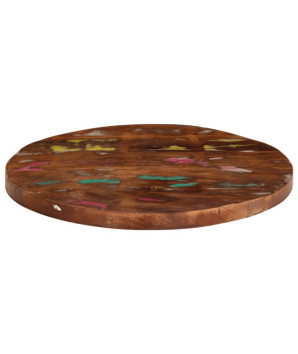Masă Bistro Înaltă Ø50 cm Lemn Reciclat Vintage + Picior Fontă 56x56x1