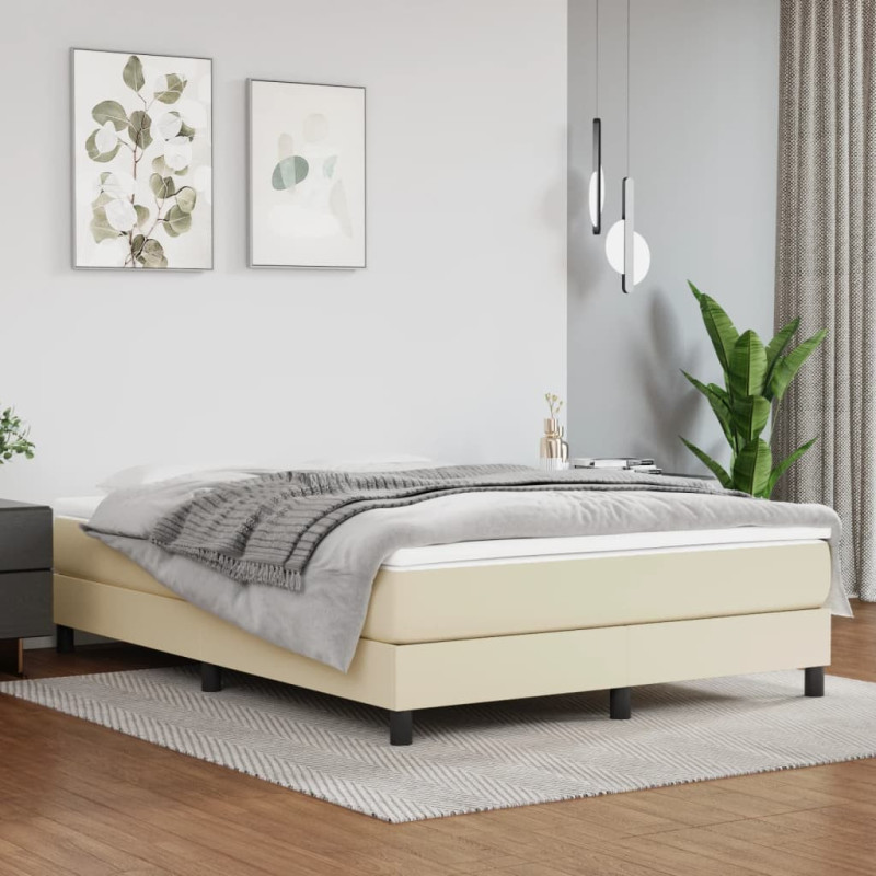 Saltea cu arcuri buzunar, fermitate medie, crem, 140x190x20 cm, piele ecologică - WOODBB3397 Saltea cu arcuri buzunar, fermitate medie, crem, 140x190x20 cm, piele ecologică - WOODBB3397