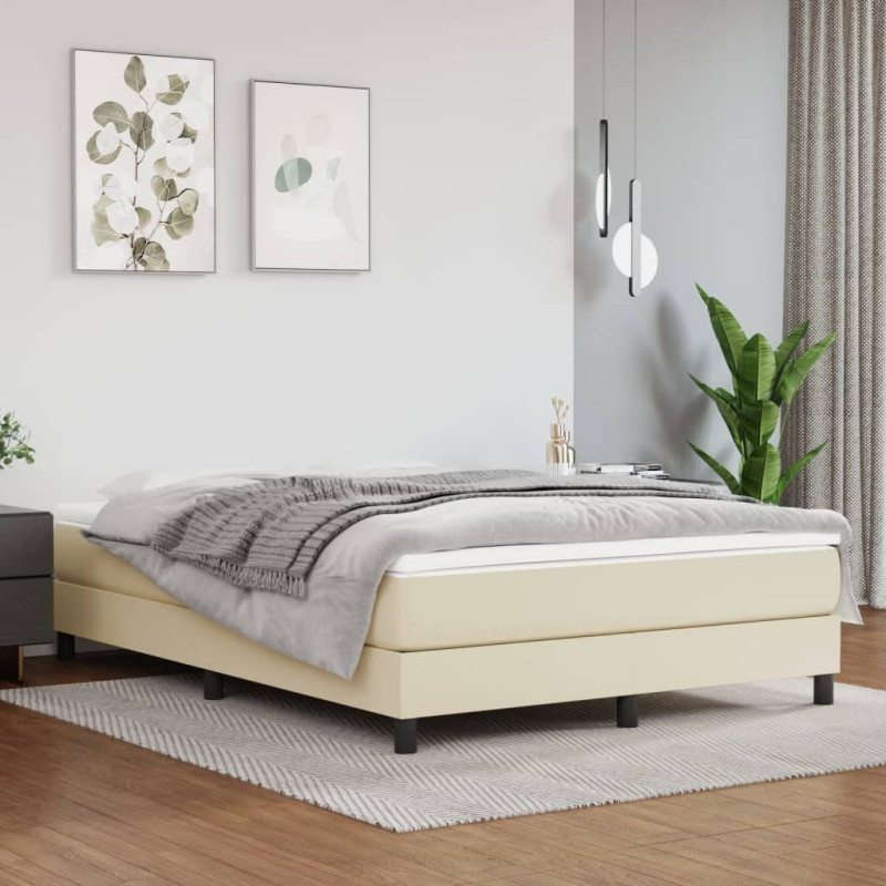 Saltea cu arcuri buzunar, fermitate medie, crem, 140x200x20 cm, piele ecologică - WOODBB3398 Saltea cu arcuri buzunar, fermitate medie, crem, 140x200x20 cm, piele ecologică - WOODBB3398