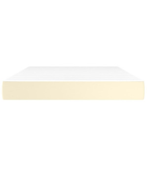 Saltea cu arcuri buzunar, fermitate medie, crem, 140x200x20 cm, piele ecologică - WOODBB3398