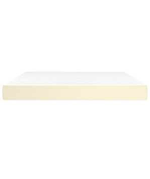 Saltea cu arcuri buzunar, fermitate medie, crem, 180x200x20 cm, piele ecologică - WOODBB3399