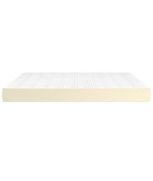 Saltea cu arcuri buzunar, fermitate medie, crem, 180x200x20 cm, piele ecologică - WOODBB3399