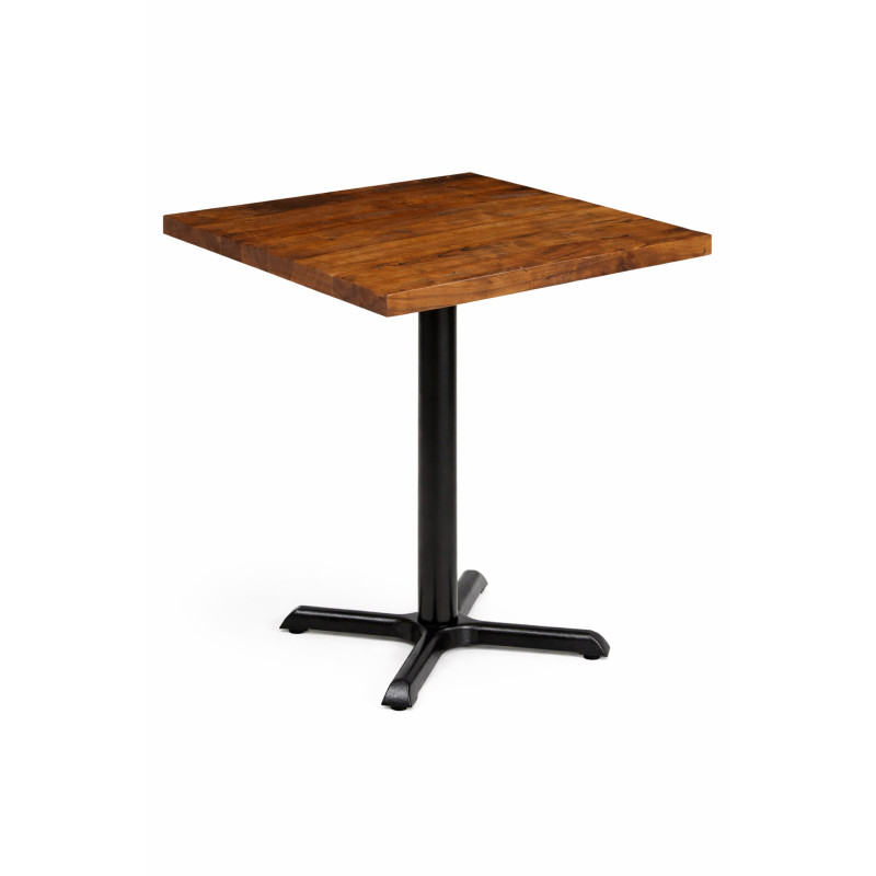 Masă pătrată cu aspect industrial, din lemn masiv reciclat, 70x70 cm Masă pătrată cu aspect industrial, din lemn masiv reciclat, 70x70 cm