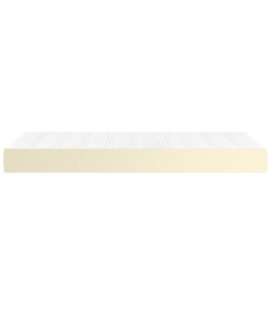 Saltea cu arcuri buzunar, fermitate medie, crem, 80x200x20 cm, piele ecologică - WOODBB3407