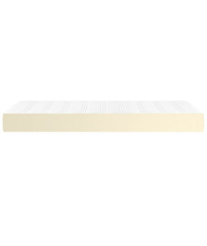 Saltea cu arcuri buzunar, fermitate medie, crem, 90x190x20 cm, piele ecologică - WOODBB3408