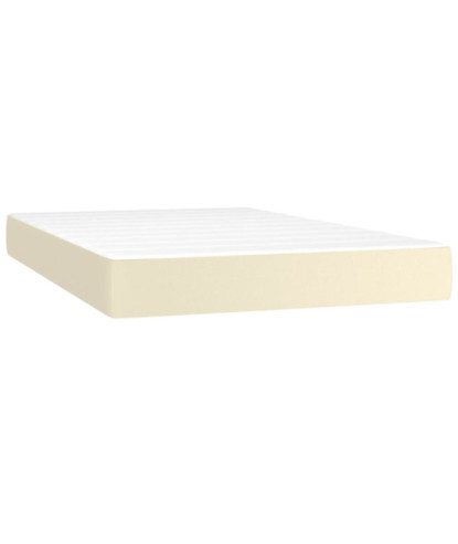Saltea cu arcuri buzunar, fermitate medie, crem, 120x200x20 cm, piele ecologică - WOODBB3409